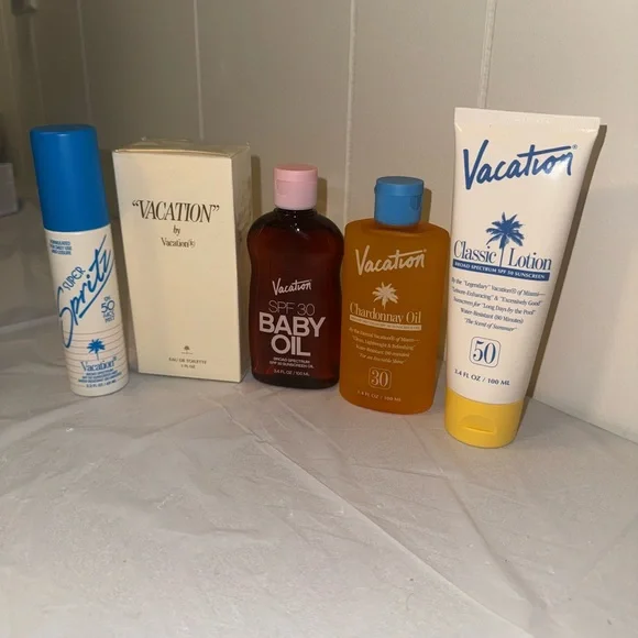 Vacation Skincare Set with Sunscreen and Oils